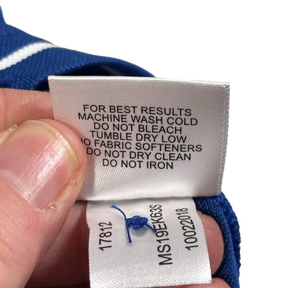 Peter Millar Polo Shirt Mens Size L Blue Striped Summer Comfort Fenway Golf Club - Picture 8 of 9